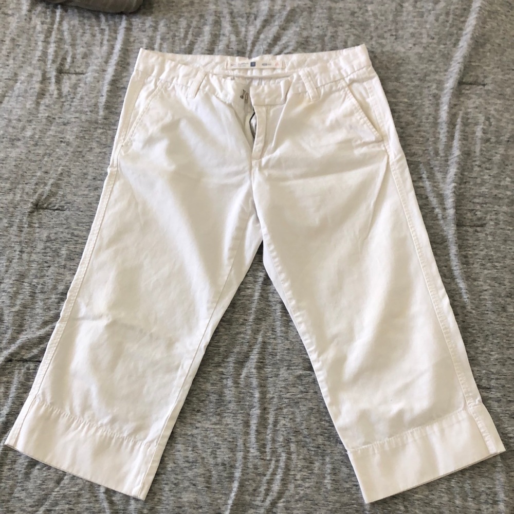 Gap White Crop Cotton Pants